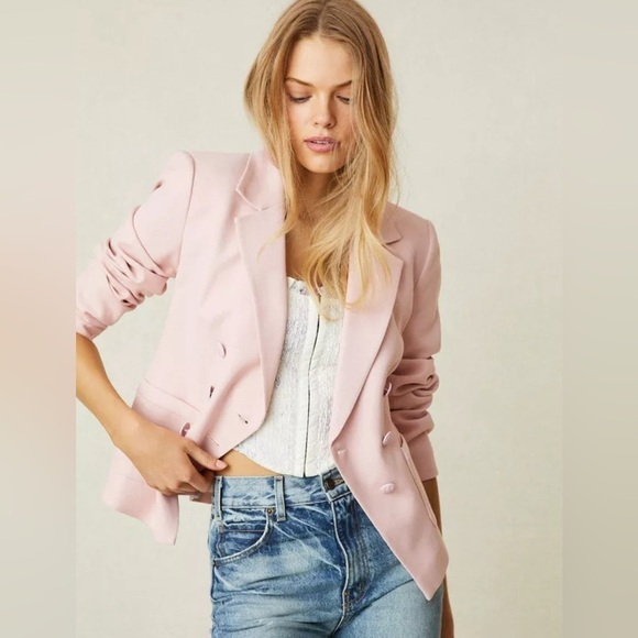 LoveShackFancy Women's Duvel Jacket Light Pink NWT - Picture 2 of 8